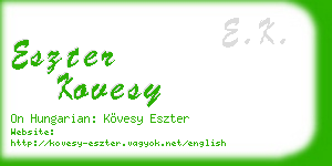eszter kovesy business card